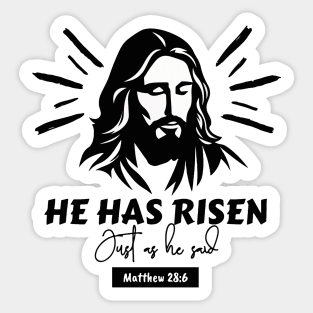 He is/has risen just as he said. Sticker